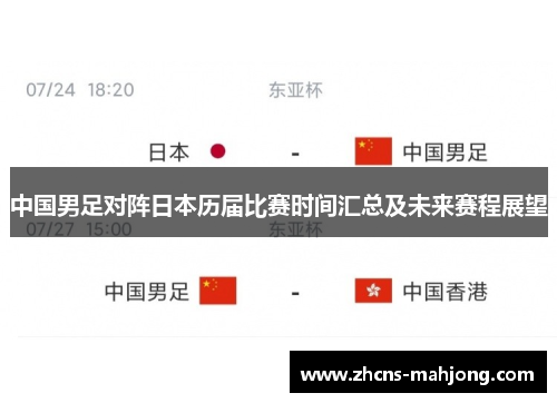 中国男足对阵日本历届比赛时间汇总及未来赛程展望